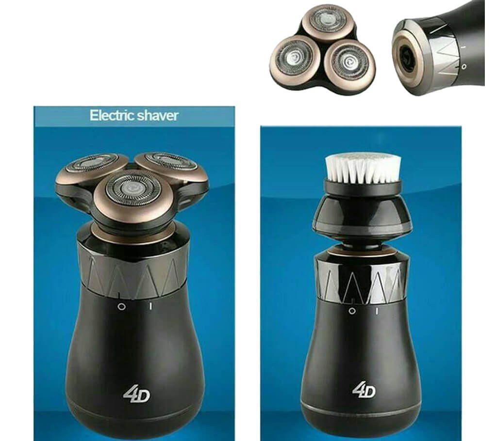 2in1 4D Rechargeable Electric Shaver & Face Cleaning Brush 