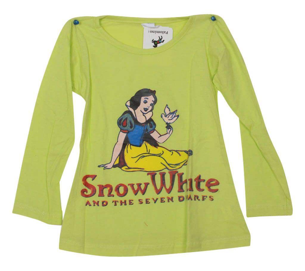 Snow White kids yellow color cotton t-shirt 