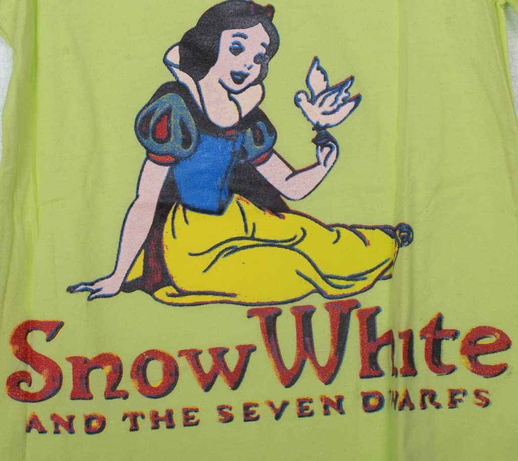 Snow White kids yellow color cotton t-shirt 