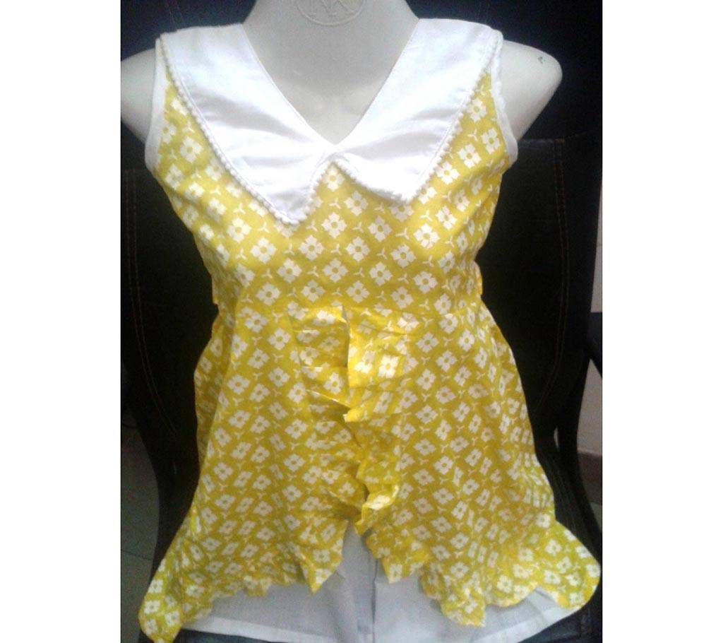 Sleeveless cotton frock for baby girl-code 0205