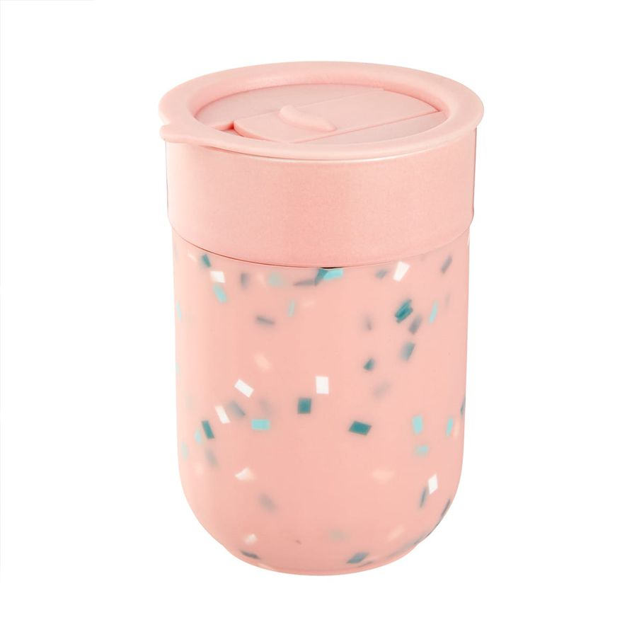 260ml Coral Terrazzo Look Silicone Wrap Reusable Travel Cup