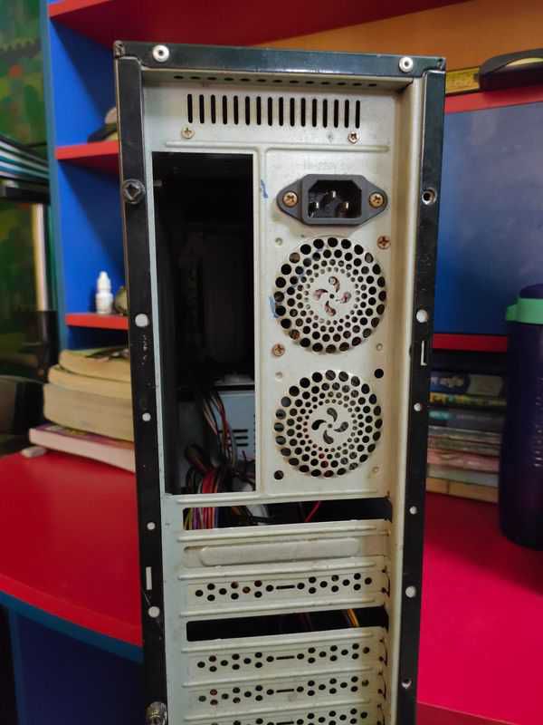Space computer casing with power supply combo