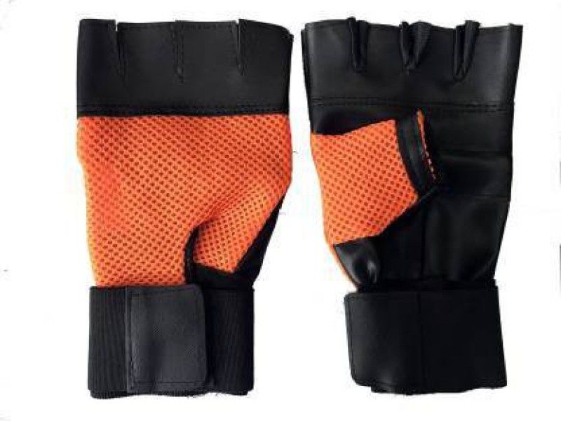 NITURAJ GYM HAND GLOVES (ORANGE) Gym & Fitness Gloves  (Orange)