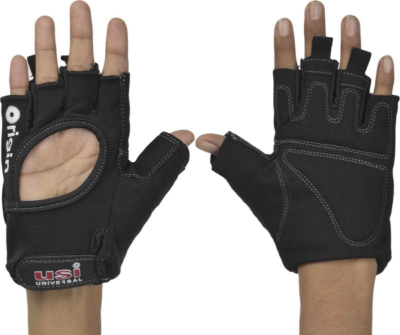 USI UNIVERSAL Gym Gloves , Origin Fitness Workout Powerlifting Gloves, Made of Polyester, Foam Gym & Fitness Gloves  (Black)