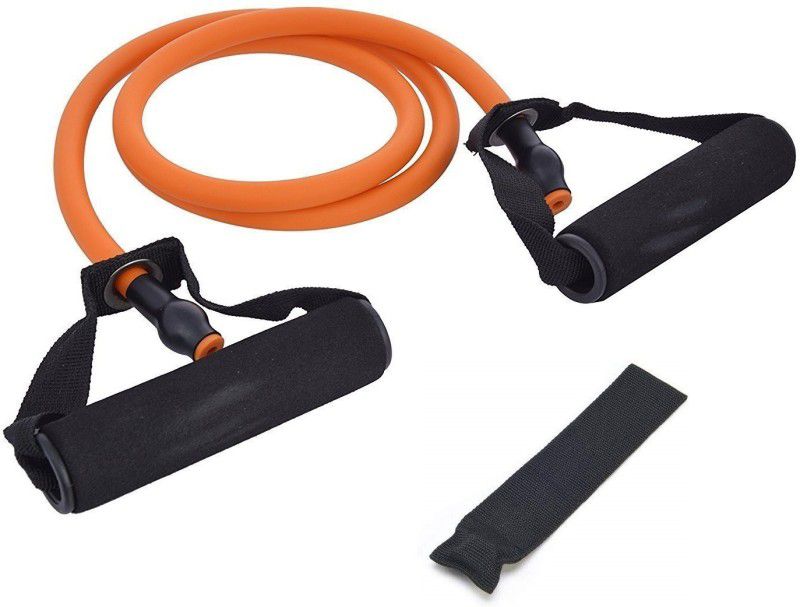 FEGSY Fitness Resistance Band with Door Anchor Gym Resistance Toning Tube Resistance Tube  (Orange)