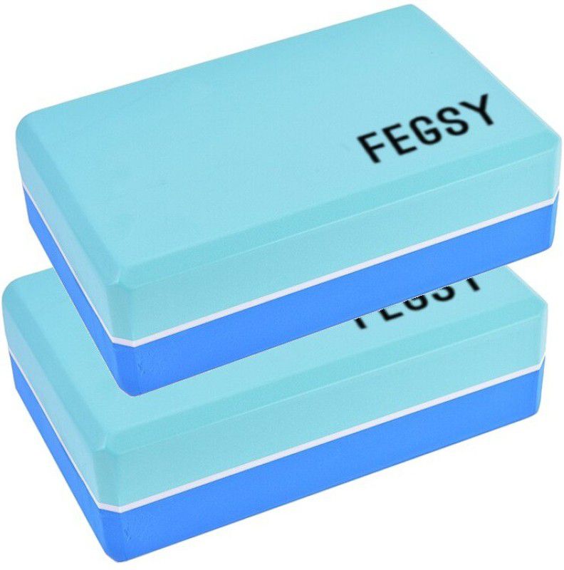 FEGSY Yoga Block Moisture Proof High Density EVA Foam for Workout Gym Exercise Bricks Yoga Blocks  (Blue Pack of 2)