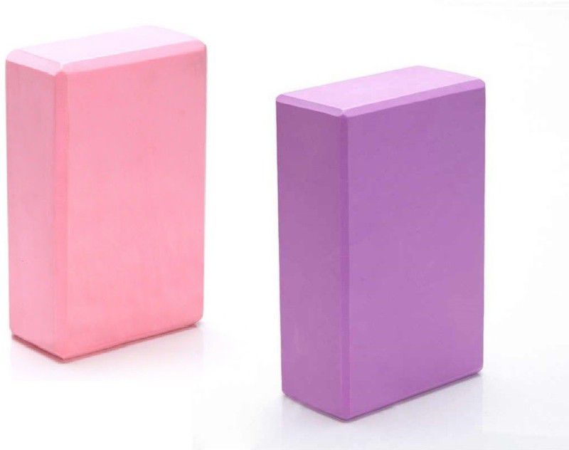 FEGSY Non Toxic Moisture Free 2 Yoga Block Set Yoga Bricks for Exercise Yoga Blocks  (Multicolor Pack of 2)