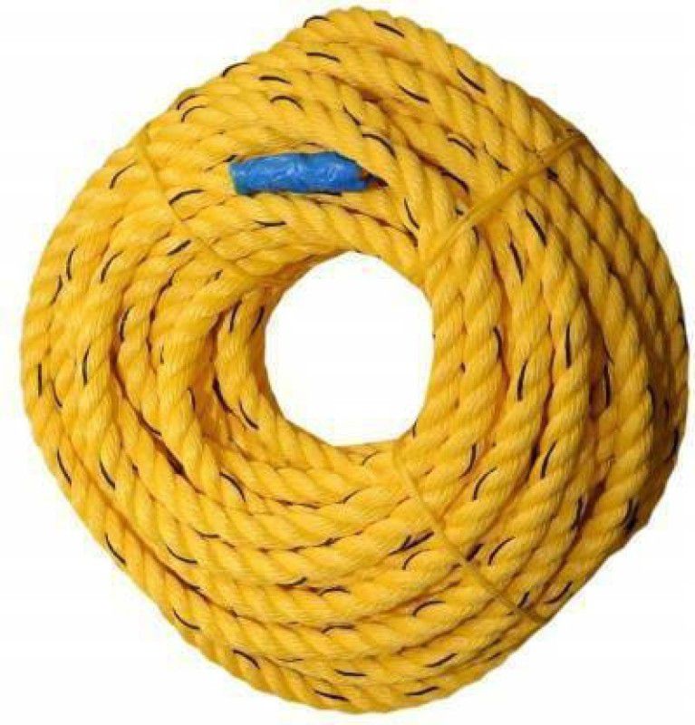 Lucix Submersible Rope Yellow Borewell Danline Rope Twisted Rope(30meter - 10mm) Battle Rope  (Length: 90 ft, Weight: 1 kg, Thickness: 0.3 inch)