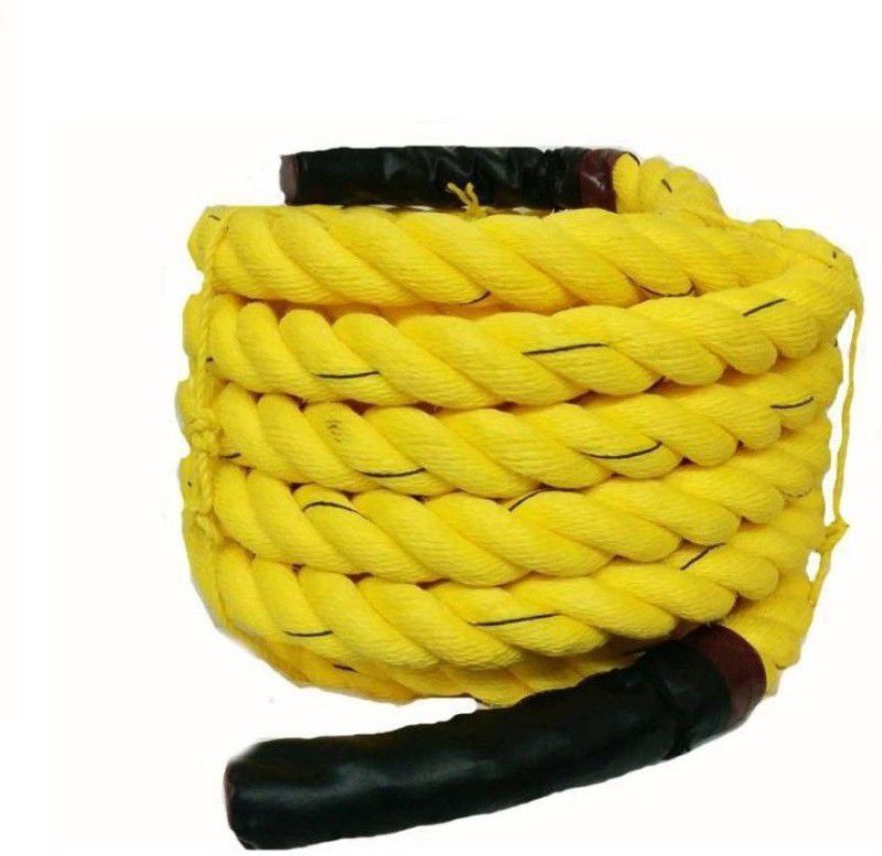 Engarc Battle Rope Exercise & Fitness Training Rope (Yellow) Battle Rope  (Length: 229 ft, Weight: 1.6 kg, Thickness: 1.26 inch)