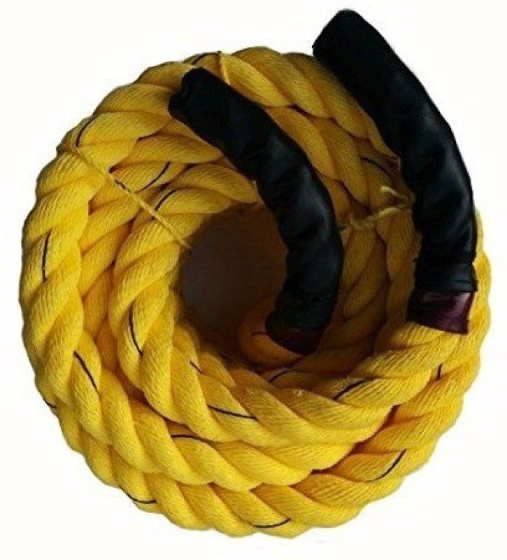 Engarc Battle Rope (60Meter - 32mm) Thickness Exercise & Fitness Training Rope (Yellow) Battle Rope  (Length: 196 ft, Weight: 1.5 kg, Thickness: 1.26 inch)