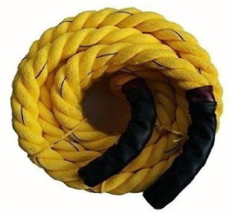 fozti 25mtrs x 32mm Exercise & Fitness Training Equipment Rope (Yellow) Battle Rope  (Length: 82 ft, Weight: 1.6 kg, Thickness: 1.26 inch)