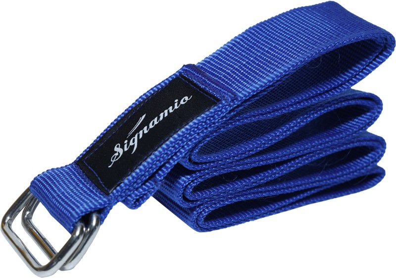 Signamio Yoga Strap Made from Durable Cotton with Adjustable D-Ring Cotton Yoga Strap Cotton, Nylon Yoga Strap  (Blue)