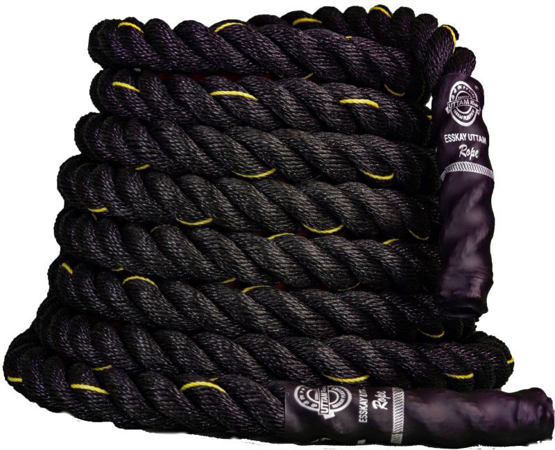 Esskay Uttam BLACKPRO4030 Battle Rope  (Length: 30 ft, Weight: 7 kg, Thickness: 1.6 inch)