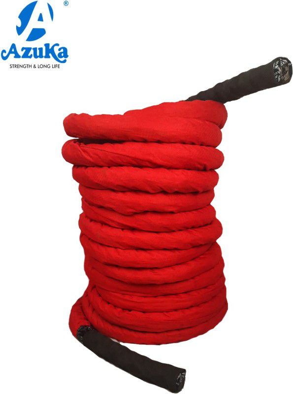 Azuka Battle Rope with Red Sleeve (1.5 inch X 25 Ft) Battle Rope  (Length: 25 ft, Weight: 5 kg, Thickness: 1.5 inch)