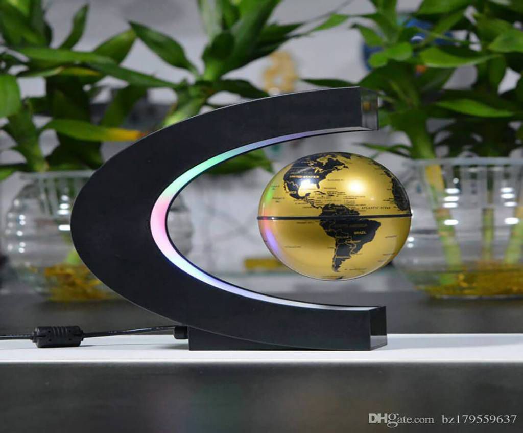 C shaped electronic magnetic globe 