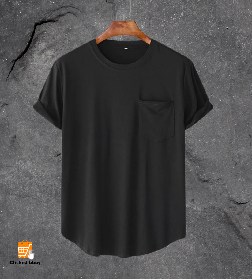 Export Quality Solid Black Color Half Sleeve Cotton T Shirt For Men