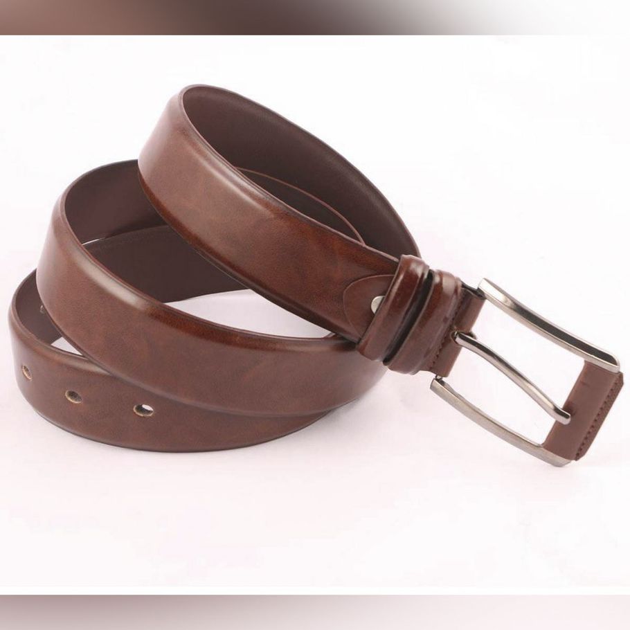 Coffee Mixed Leather Casual Belt For Men