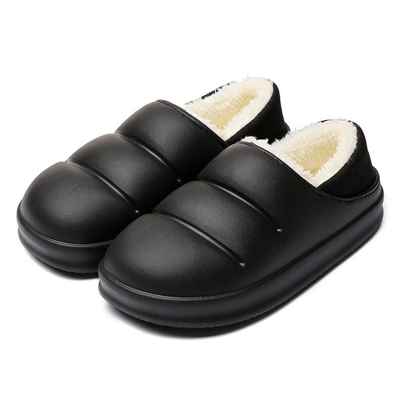 Winter Women Warm Home Slippers Waterproof Non-slip Plush Indoor Slides Woman Comfort Soft Sole Cotton Padded Shoes
