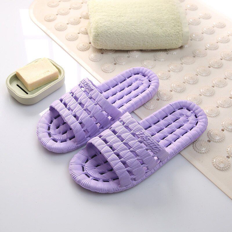 Summer Couple Home Slippers For Women Men Multicolor Soft Bottom Non-slip Bathroom Leaking Slippers Hollow Home Sandals