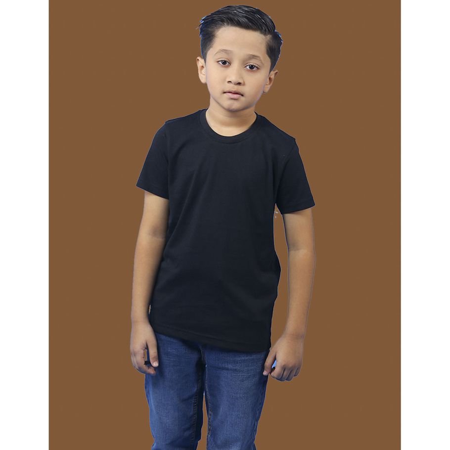 Black Cotton Half Sleeve T-Shirt for Boys- Code-SW11120T