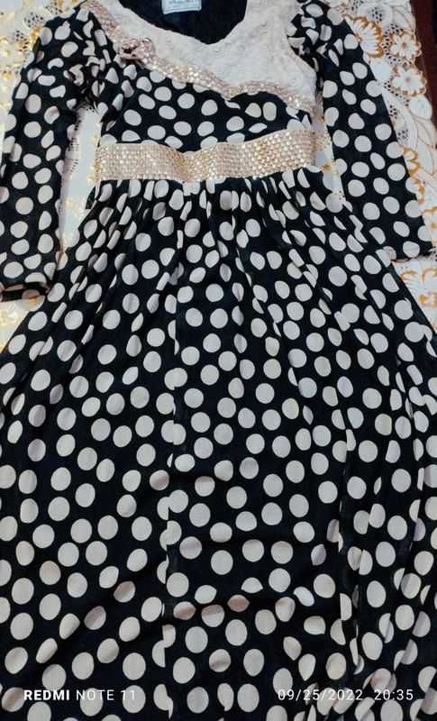 Beautiful Long Black and White Gown for girls