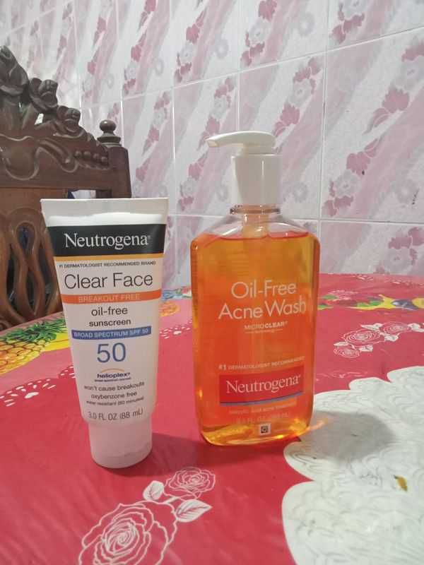 Neutrogena oil free face wash and sunscreen