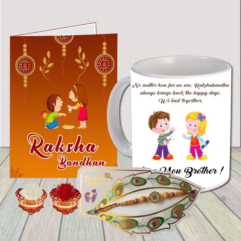 Chawal Roli Pack, Greeting Card, Rakhi, Mug Set  (1)