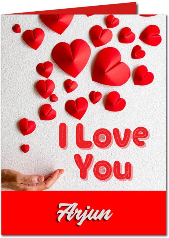 Midas Craft I Love You Arjun Romantic Card Quotes 27 Greeting Card  (Red, Pack of 1)