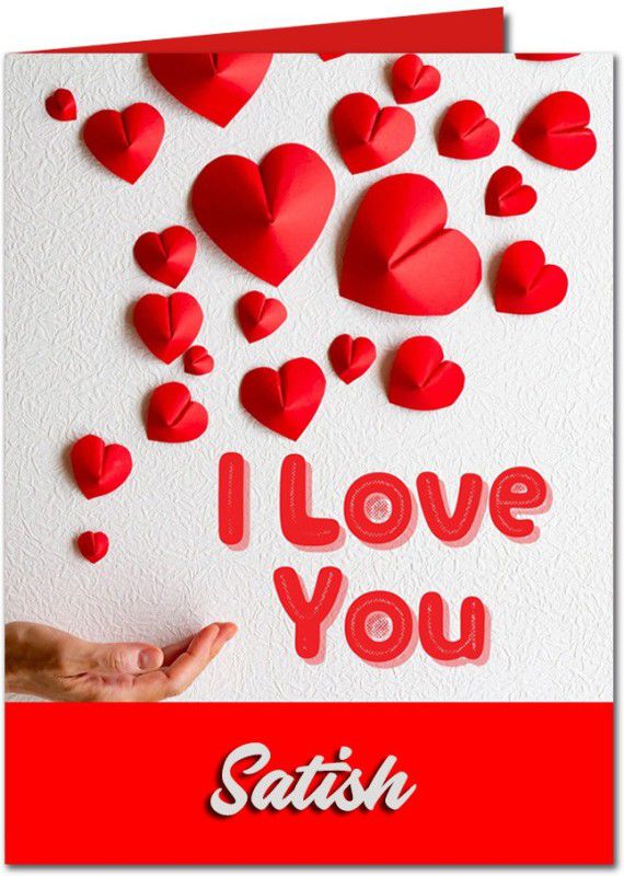 Midas Craft I Love You Satish Romantic Card Quotes 27 Greeting Card  (Red, Pack of 1)