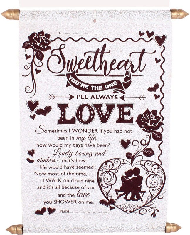 Natali Traders Valentine's Day Gift for Special One -Love Scroll Card Greeting Card  (Brown, Pack of 1)