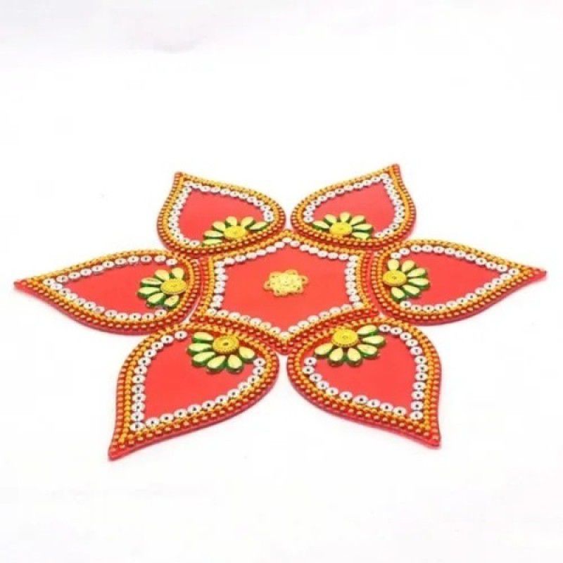 Sirgan Acraylic Flower Minakari Rangoli Stickers For Diwali Gift/Decorative Item Rangoli Stencil