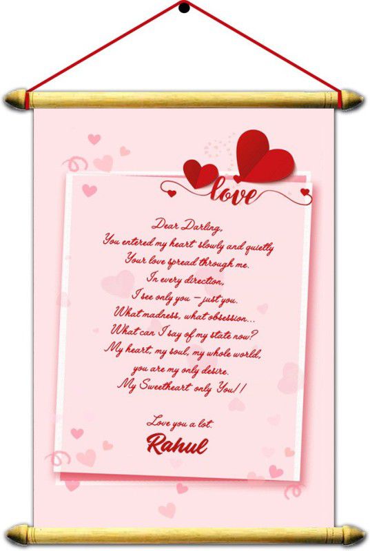 Midas Craft I Love You Rahul Wooden Scrolled Love Letter Quotes 02 Greeting Card  (Multicolor, Pack of 1)