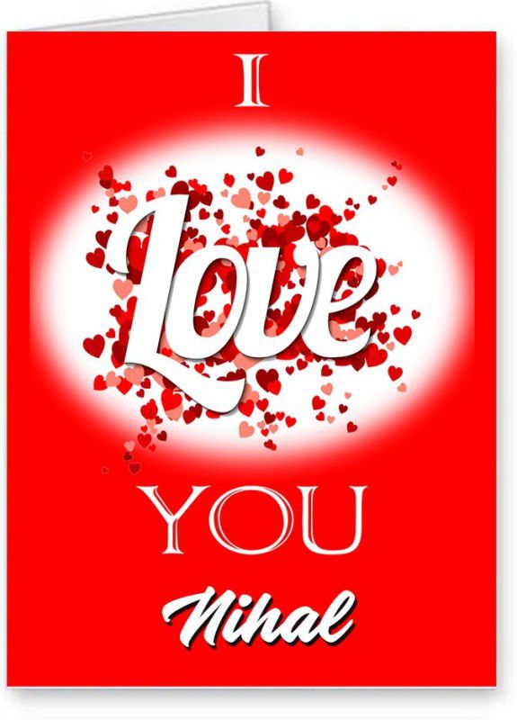 Midas Craft I Love You Nihal Romantic Card Quotes 26 Greeting Card  (Red, Pack of 1)