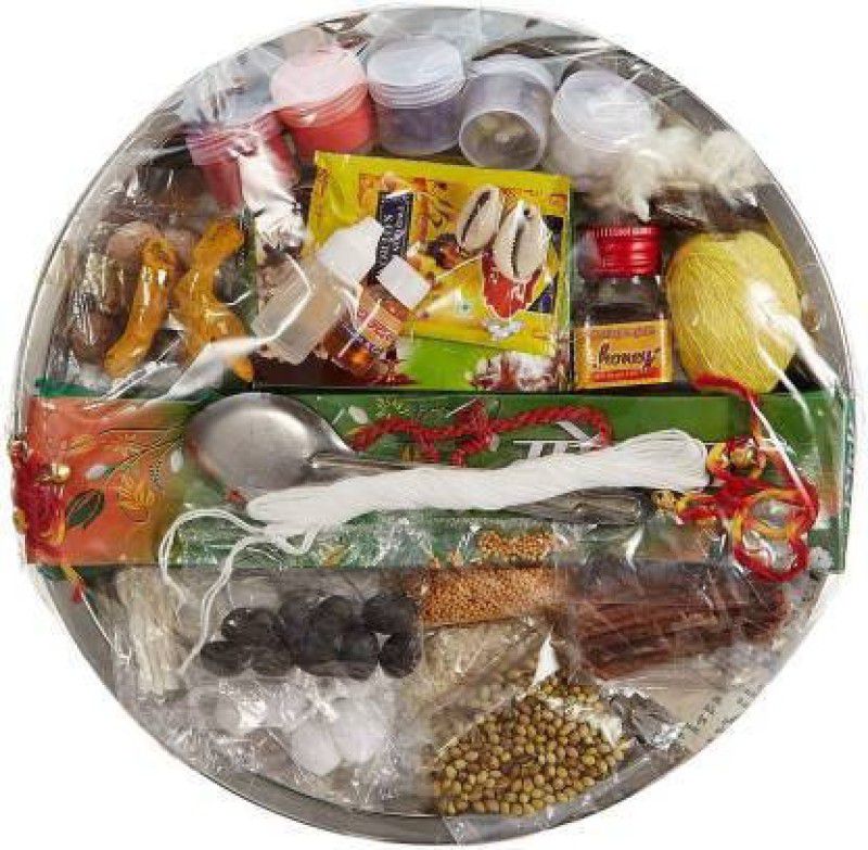 Pooja Kit thali Complete 31Ingredients Diwali Durga Poojan Navratras Poojan