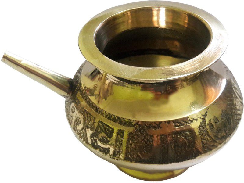 SK Craft Brass Karwa Chauth Handpainted Kalash/Lota, Karwa Lota, Karva Lota, Brass Karwa, Karwa Kalash No.20 Brass Kalash  (Height: 3 inch, Gold)