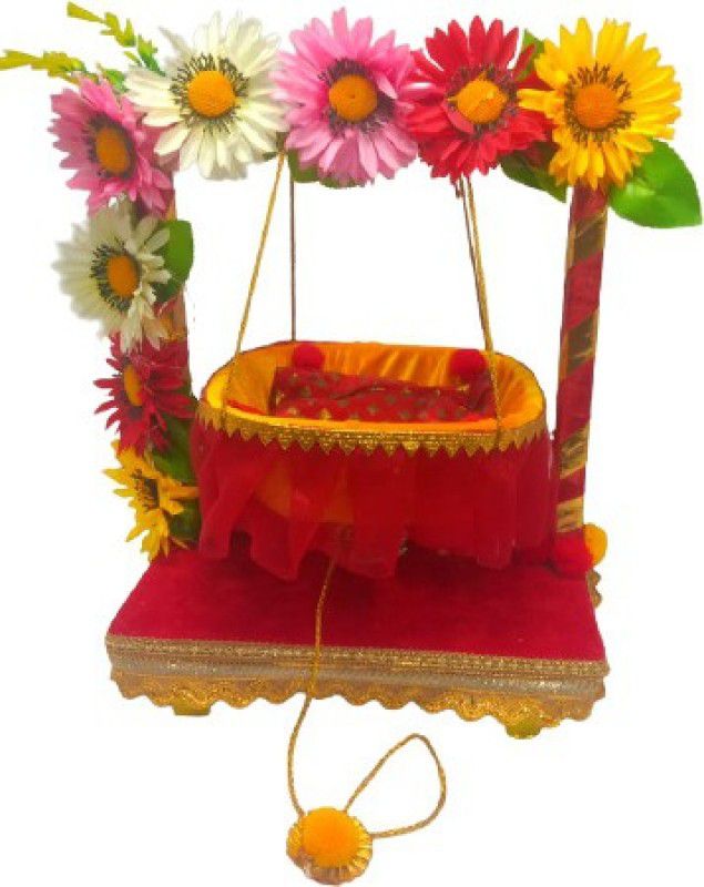 SHYAM Laddu ji Jhual decorated with flowers size M 3 to 4 Jhula