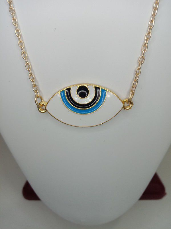 Sukai Jewels Turkish Evil Eye Design Brass Pendant D1  (Evil Eye Pendant with Chain)