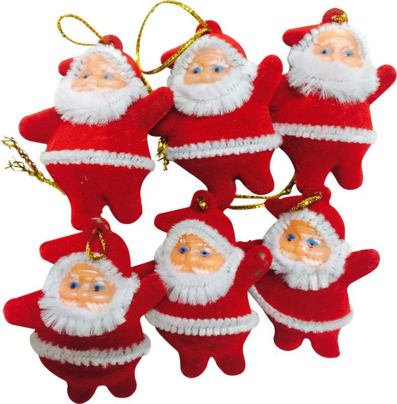 Priyankish Xmas Tree Santa Claus Hanging Ornaments Pack of 6