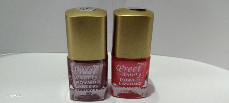 PreetBeauty Nail Paint Combo Silver Pink-109 , Glitter-117