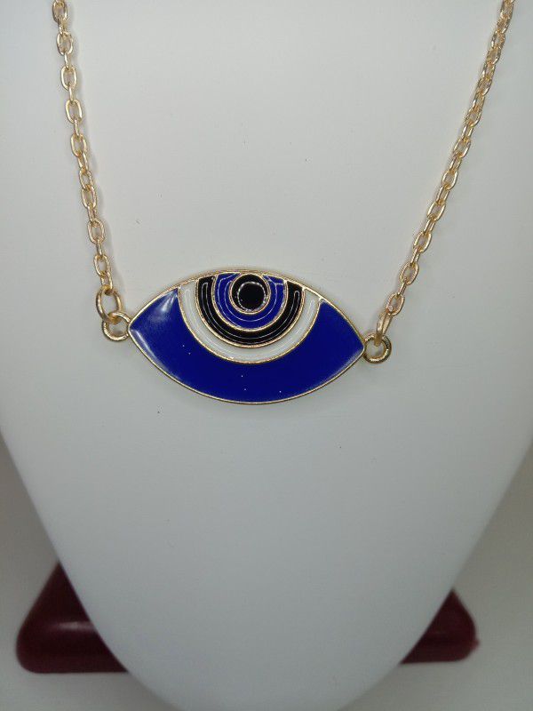 Sukai Jewels Turkish Evil Eye Design Goldplated Brass Pendant  (Pendant with Chain)