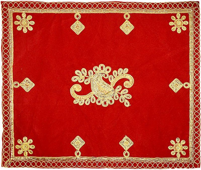 Dalvkot Velvet Pooja Aasan Cloth/Chowki Altar Pooja Cloth for Pooja Room Mandir and Home Temple Altar Cloth