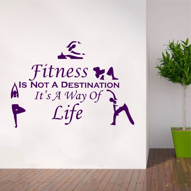 Decal O Decal Fitness is Not A Destination It's Way Of Life Wall Stickers (PVC Vinyl,Multicolour)