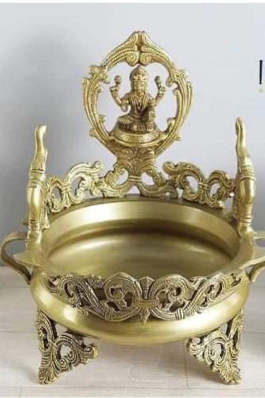 jyoti enterprises Jyoti Entreprises Brass Laxmi Urali Decorative Showpiece – 30 cm (Brass, Gold) Brass Decorative Platter  (Gold)