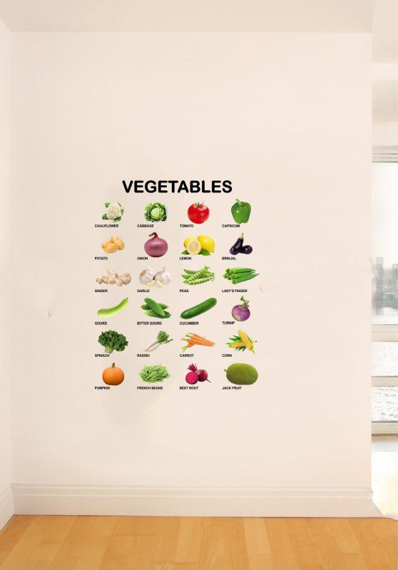 Decal O Decal ' Vegetables with Names For Kids Learning ' Kids Nursery Wall Stickers