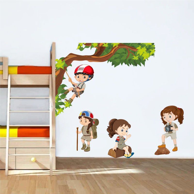 Decal O Decal Kids Trekking Activities Wall Stickers (PVC Vinyl,Multicolour)