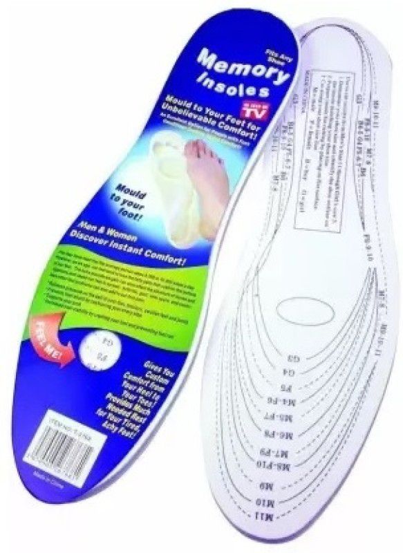 TRK HUB Unisex Insoles Antibacterial Memory Foam Shoes Pad (36 cm x 13 cm x 3 cm/1 Pair)