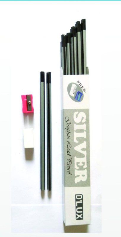 Nanson Silver Graphite Professional Pencil With Eraser & Sharpener  (1)
