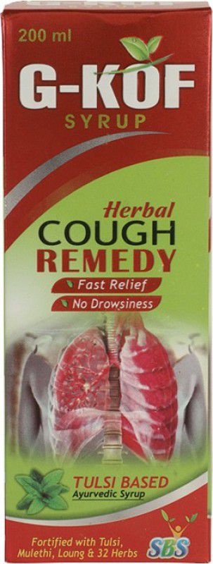 SBS Herbal G-Kof Tulsi Syrup (200 ml) - Ayurvedic Cough Syrup For Sore Throat