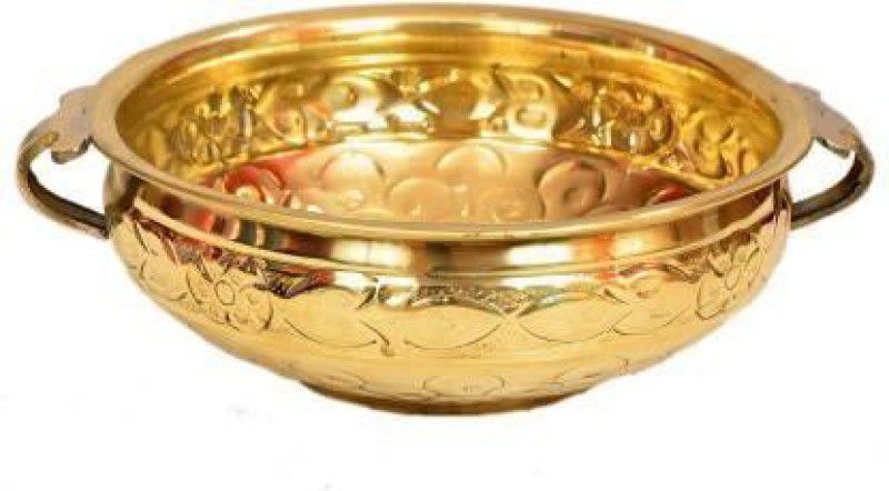 SHRI ANAND Diwali Special Brass HandMade Crafted Urli Traditional Decor Bowl Home/Office Brass Decorative Platter  (Gold)
