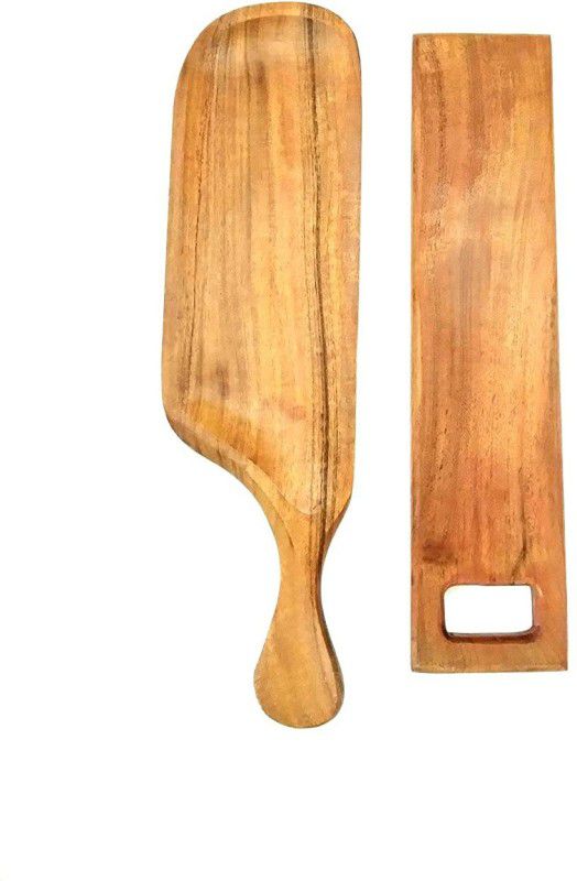 KRAFTLYHOME Wooden Platter Set Wood Decorative Platter  (Brown)